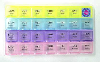 Weekly Pill Organizer with Four Time Slots