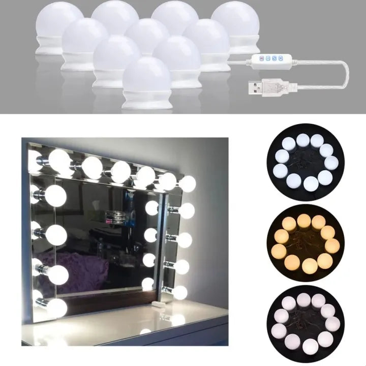 FRAKIN Vanity Mirror Light LED Bulbs - Perfect Glow for Makeup Mirror Stands (Set of 10 Bulbs)