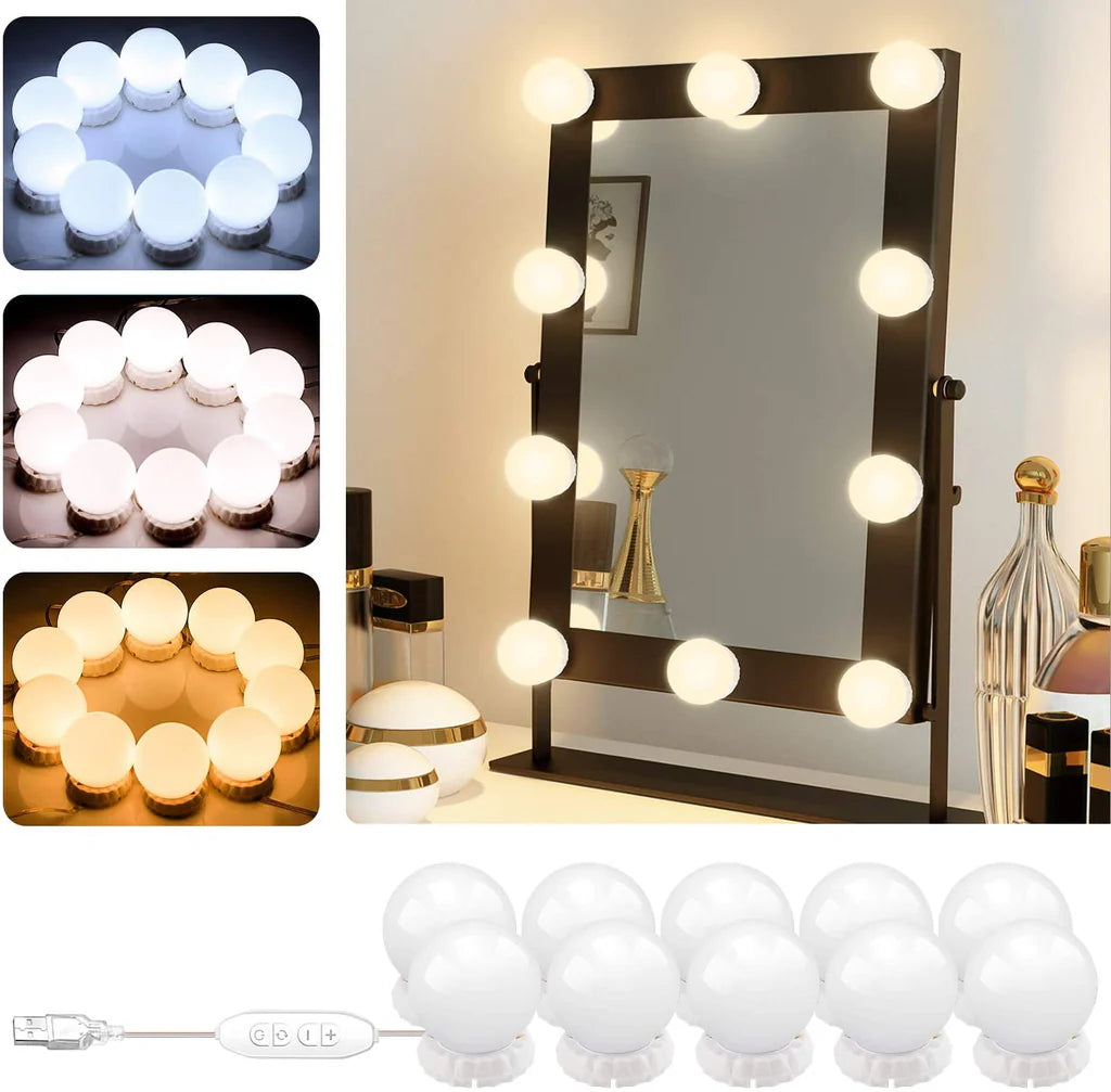 FRAKIN Vanity Mirror Light LED Bulbs - Perfect Glow for Makeup Mirror Stands (Set of 10 Bulbs)