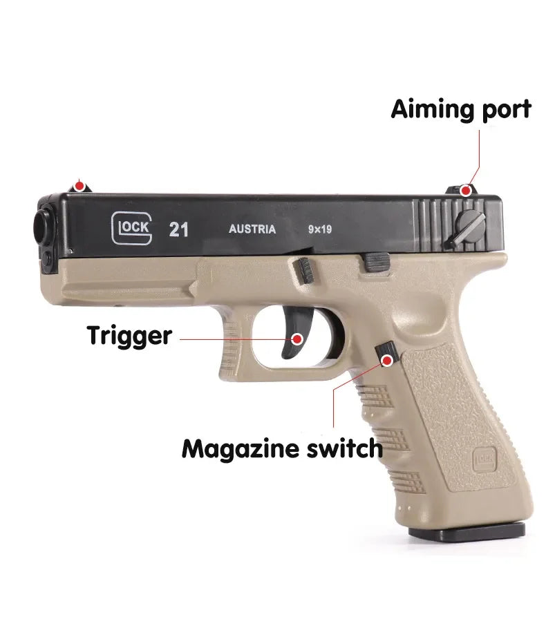 Soft Bullet Pistol with Automatic Shell Ejection