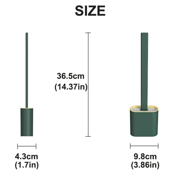 Compact Silicone Toilet Brush with Holder