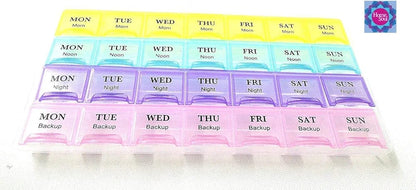 Weekly Pill Organizer with Four Time Slots