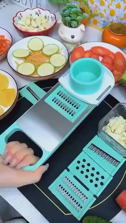 5-in-1 Multifunctional Vegetable & Fruit Slicer with Five Changeable Blades